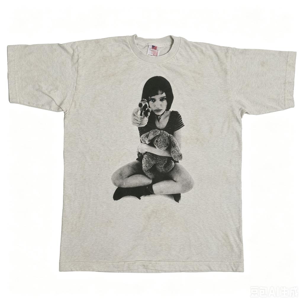White Blackandwhite Girl Stuffed Bunny Portrait Graphic T Shirt Retro Vintage Oversized Short Sleeve Unisex Tops