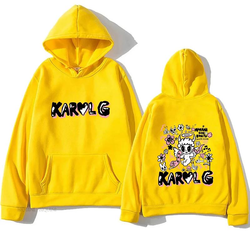 Men's Karol G Bichota Hoodies Streetwear Pullover Karol G Manana Sera Bonito Long Sleeve Sweatshirts Y2K Clothes Top