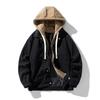 Hooded Jacket Autumn and Winter Fleece Thickened Men's Hong Kong Style Fake Two-piece Sweater Jacket