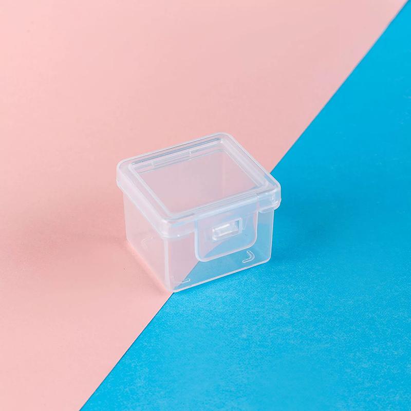 

WTEMPO Mini Square Transparent Plastic Boxes Flip Cover Tiny Gift Boxes Universal Small Packaging Boxes Storage and Display Boxes 100pcs белый