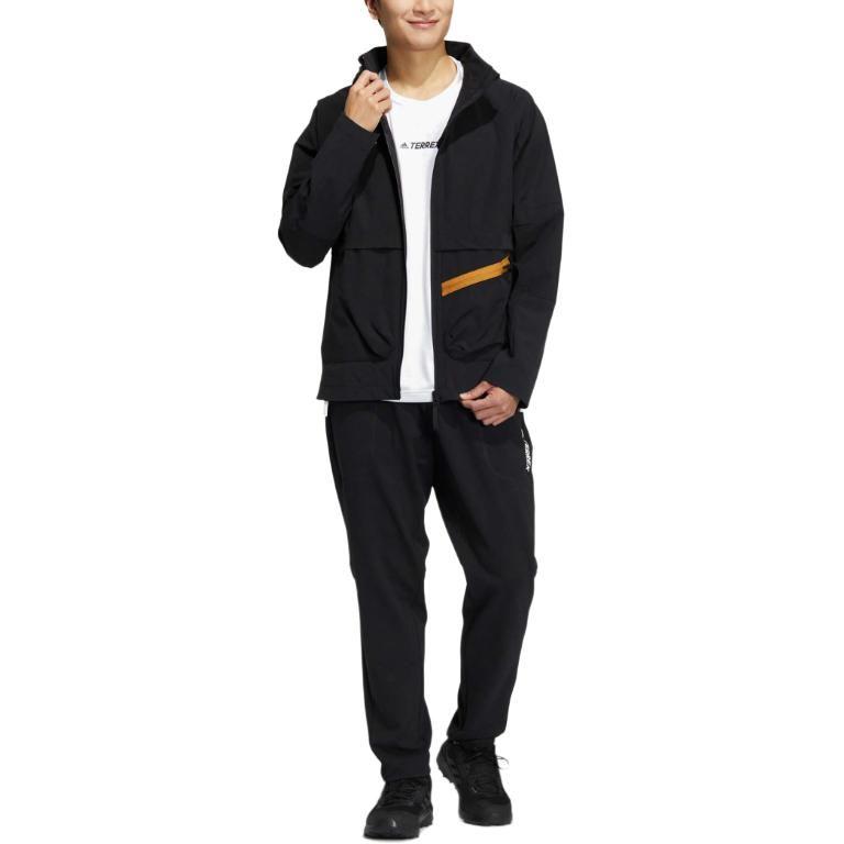 Adidas Terrex Jackets Men's Black Stand Collar Moderate Workwear HE5204