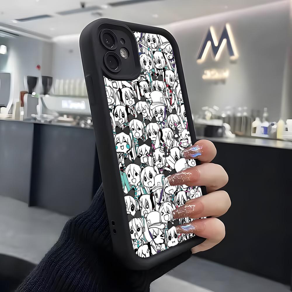 Kawaii M-mikuES Phone Case For IPhone Air 17 Pro Max 16 E 15 14 Pro Max 13 12 11 Mini Plus Soft Silicone Black Cover