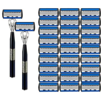 Aparat de ras manual pentru bărbați cu 6 lame și mâner metalic