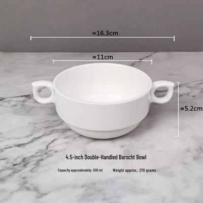 Yuyi Angel Nordic INS Pure White Ceramic Double-Handle Soup Bowl Set