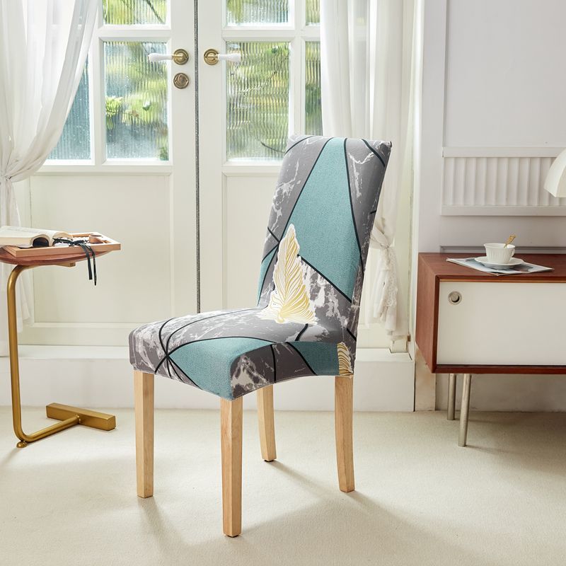 Stoltrekk fire sesonger universal spisestuestoltrekk elastisk krakksett i ett stykke bord og stoltrekk ryggpute setepute
