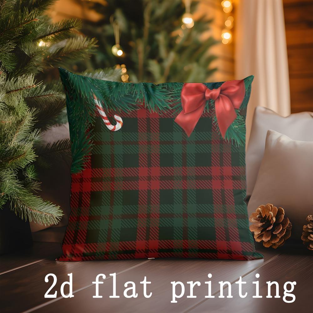 Weihnachts-Plaid &; Schneeflocken Kissen Geeignet für Sofa Schlafzimmer Auto Kissenbezug Kissen Rechteckiges Rückenkissen