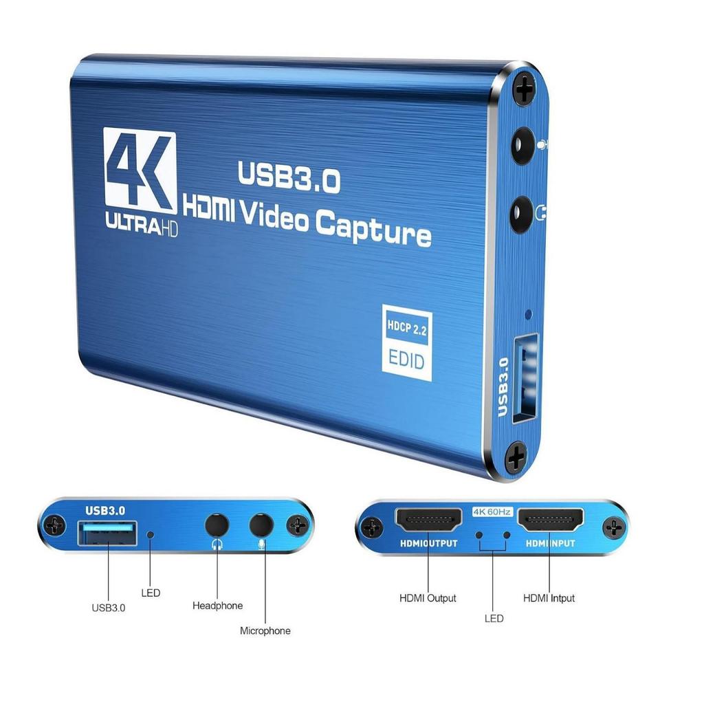 USB 3.0 HDMI HD Video Capture Card for Mobile and PC Gaming, Live Streaming, Recording, 2131 Chip Compatible HDTV Capture