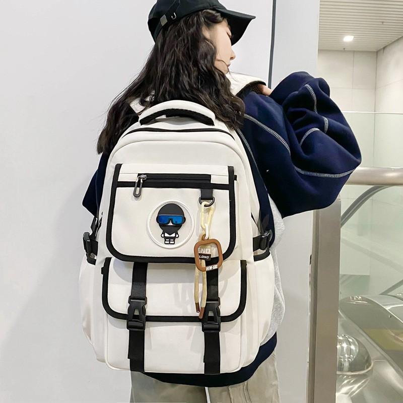 Large-capacity Schoolbag Male Junior High School Students Backpack Female 2024 New Casual Light Burden Reduction Computer Bag