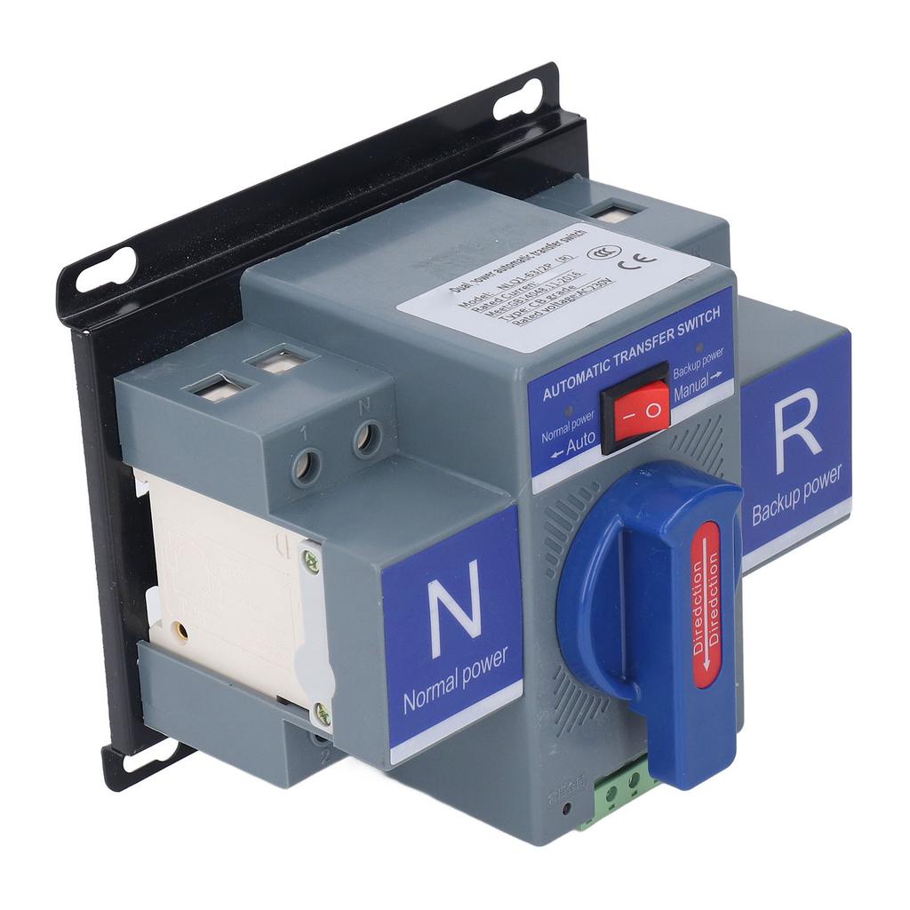 Double Power Automatic Transfer Switch 2P CB Type Mini Changeover AC230V for Household PV 63A