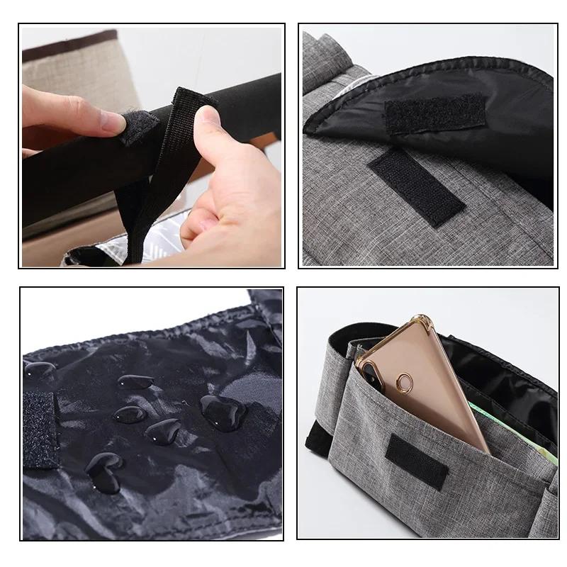 Universal Pram Saddlebag Organizer - Baby Stroller Bottle Holder & Multipurpose Pocket Mummy Essential Stroller Accessory Bag
