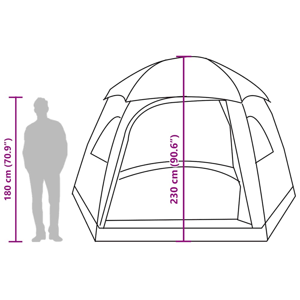 Family Igloo Tent for 6 Persons Green Waterproof