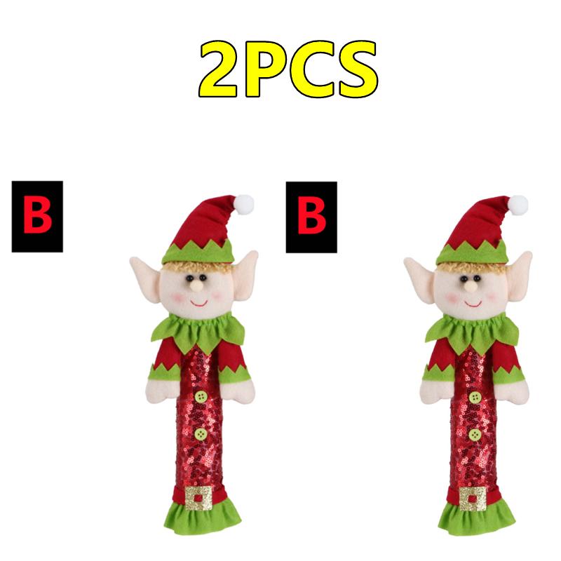 New 2/1PC Christmas Refrigerator Handle Cover Cloth Elf Santa Microwave Kitchen Fridge Door Knob Protector Xmas Decorations Home