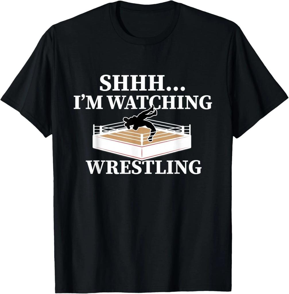 Shhh I'm Watching Wrestling Funny Wrestling Lover Gift Unisex T-Shirt