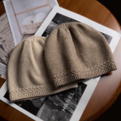 Cashmere Autumn and Winter New Style Women's High End Knitted Outdoor Warm Jacquard Ear Protection Hat Knitted Casual Toe Cap