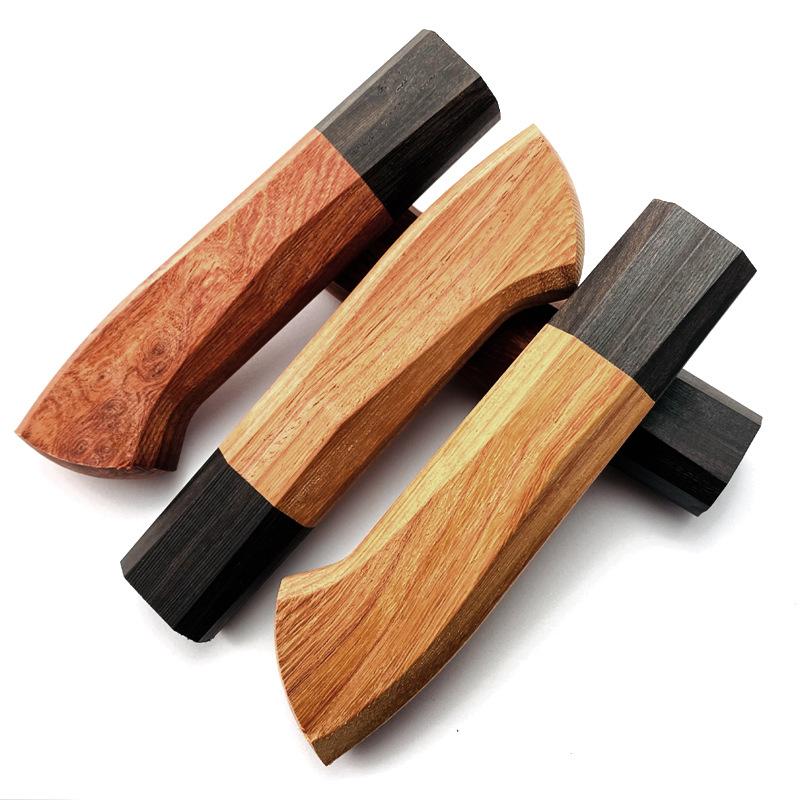 Natural Solid Wood Japanese Style Kitchen Knife Octagonal Wooden Handle Scales Diy Making Accessories Parts