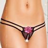 DHÉLIA Open Thong - Black and Pink - Softline - Thongs and Panties