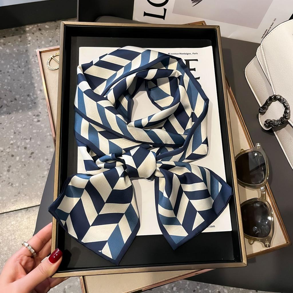 Luxury Design Long Silk Scarf Bag Tie Women Neck Skinny Scarves Hair band Foulard Horse Print Brand Lady Neckerchief Ribbon