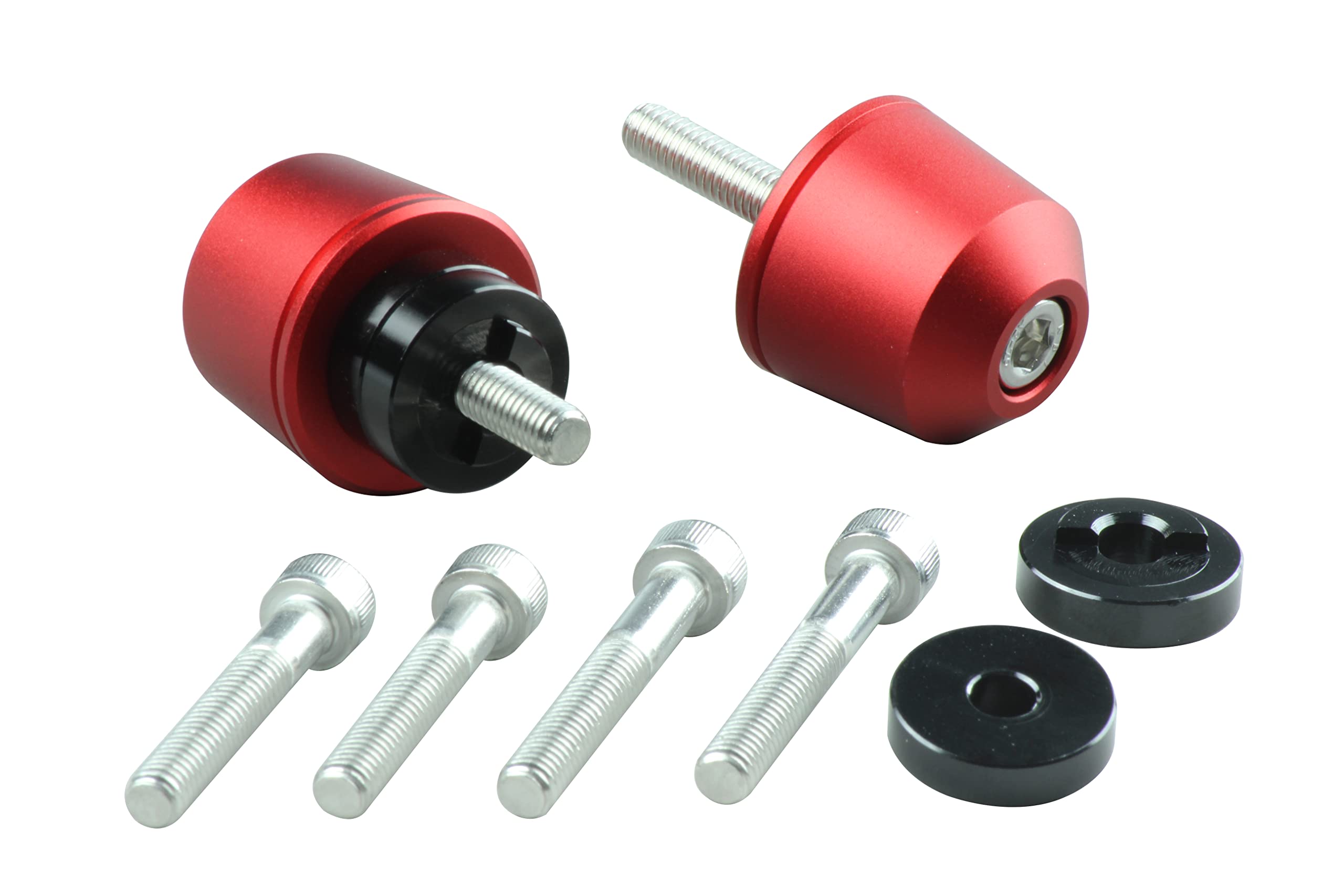 

POSH FAITH Solid Handlebar Ends for Genuine M6 Type Outer Matte Compatible with CT125 Hunter Honda/Suzuki Handlebars, (29mm Diameter), Red,