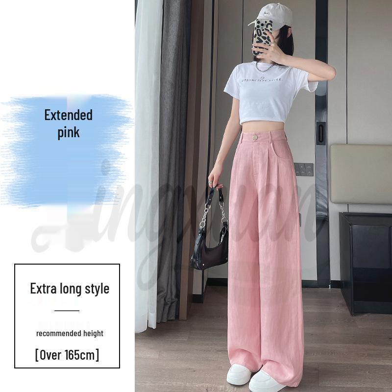 2026 Summer Women's Wide-Leg Cotton Linen High-Waist Casual Pants with Sun Protection