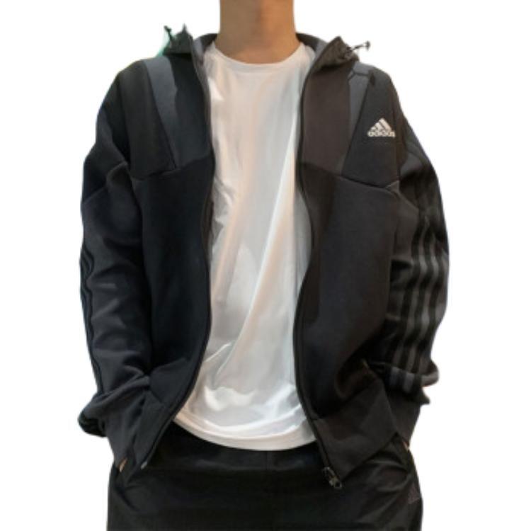 adidas Jackets Men's Black Hooded Moderate Other HE7469