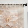 2PCS Digital Printed Sheer Curtain, Misty Gold Bead Flowers, Dreamy Luxe Ethereal Floral for Living Room Bedroom Home Decor