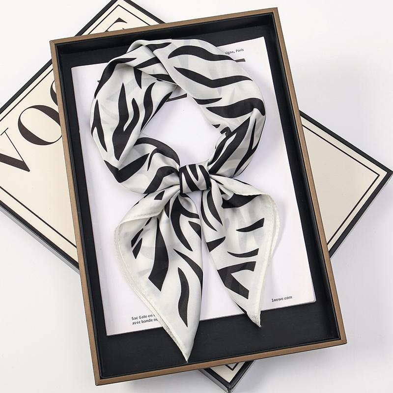 2024 Luxury Square Silk Scarf for Women Hijab Hair Bands Neckerchief Female Satin Shawl Ribbon Headband Fashion Wraps Bandana