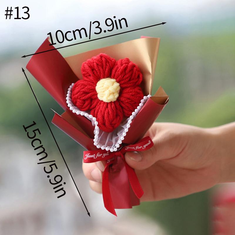 Sunflower Bouquet Gift Handmade Knitted Creative Valentine's Day Gifts For Girl DIY Simulate Bouquet Handmade Knitted Bouquet