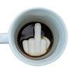 Creative White Middle Finger New Style Mixed Coffee Milk Cup Interesting Ceramic Cup Enough Glass Capacity