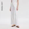 Langzi Women's White Jacquard Wide-Leg Jeans