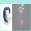 Arcane Season 2 Of Legends Cosplay Wig With Blue Ponytail And Natural Hairline For Role Play