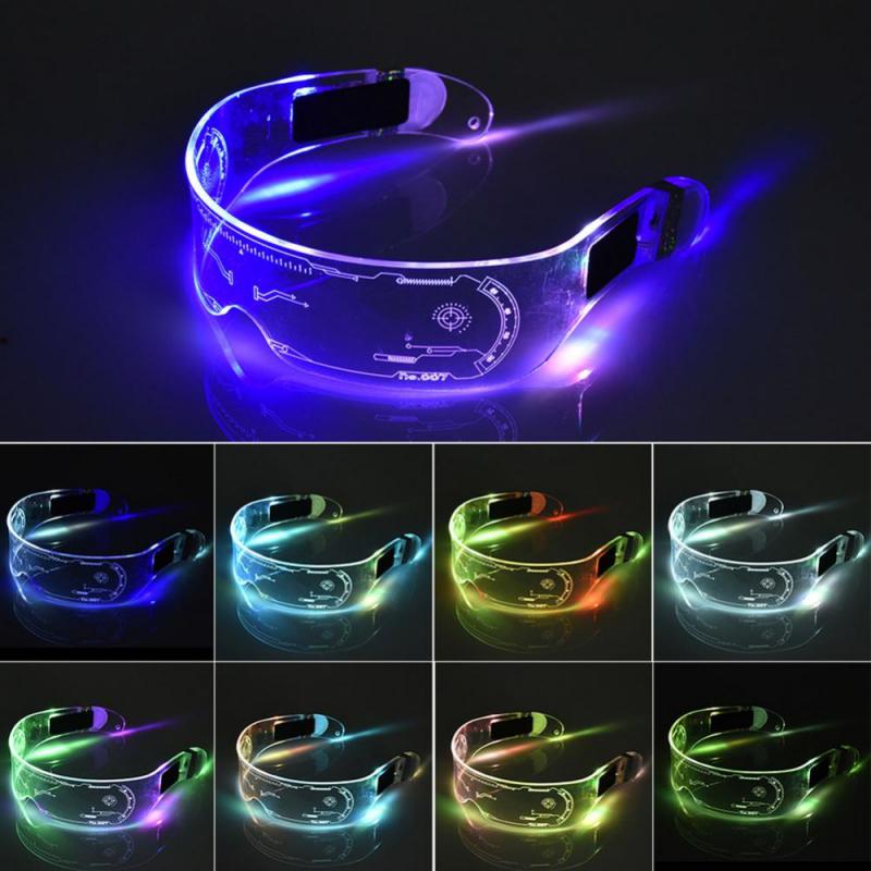 LED Luminous Glasses Electronic Visor Glasses Light Up Glasses Prop For Festival KTV Bar Party Performance Children Adult Gifts