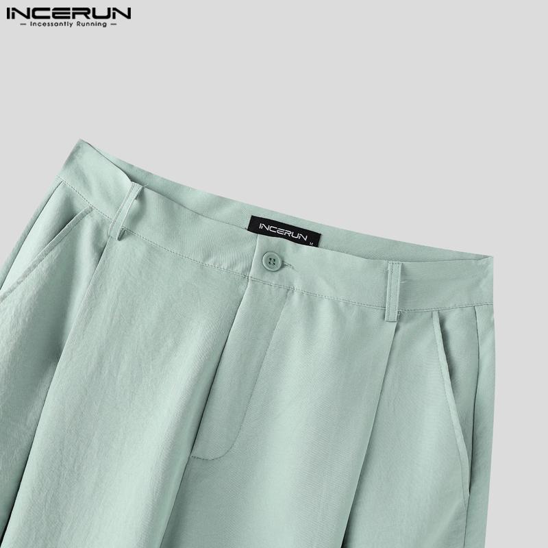 INCERUN Set da 2 PEZZI Gilet Senza Maniche Slim da Uomo e Pantaloni Lunghi Dritti