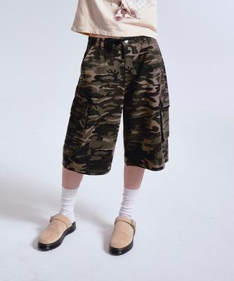 PRENDA Camo Cargo Bermuda Pants Camo