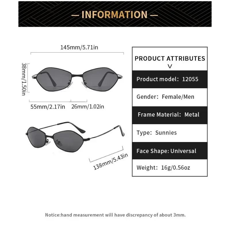 Metal Diamond-shaped Frame UV400 Sunglasses Unisex INS Style Anti-ultraviolet Daily Sun Glasses Fashion Wear Take