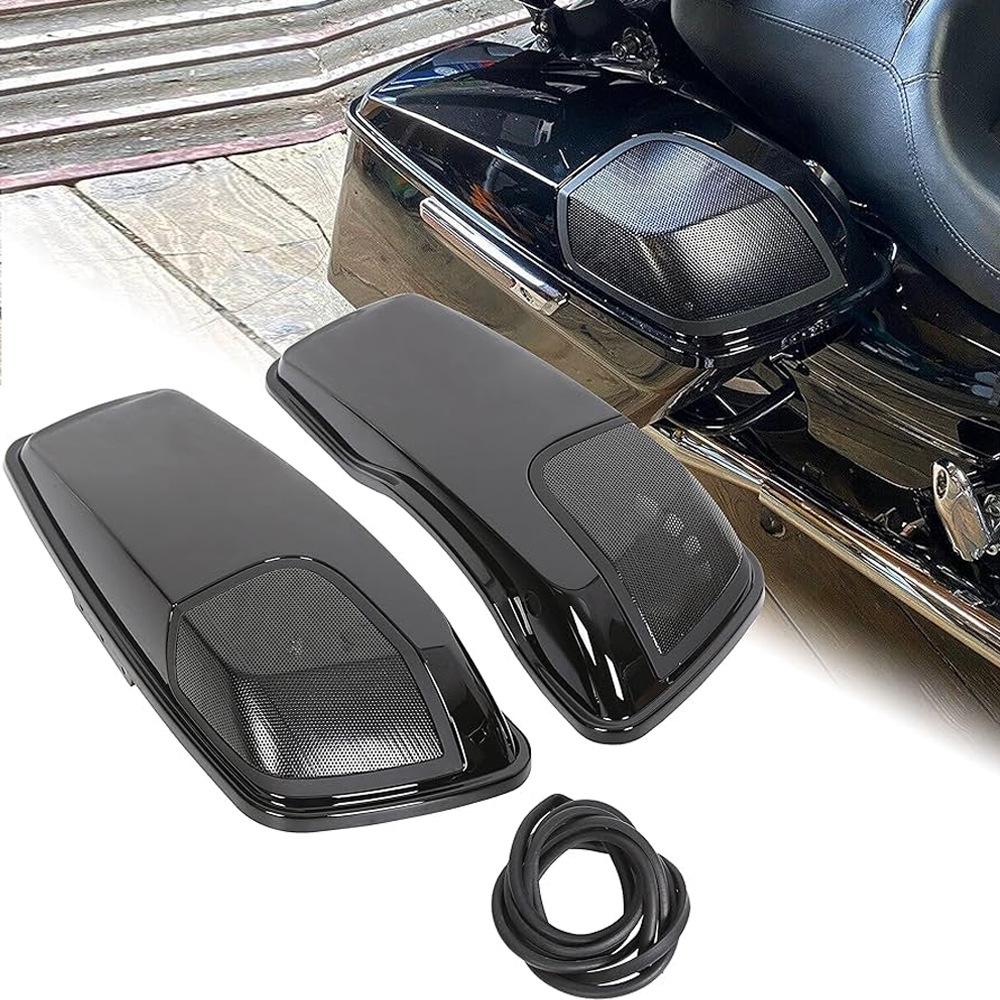 5x7 Motorcycle Speaker Covers with Iron Mesh for Harley 14-23 Road Glide, Street Glide, and CVO Models
