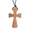 Hand-carved Cross Pendant Leather Rope Neckchain for Prayer Funny Cross Necklaces  Church