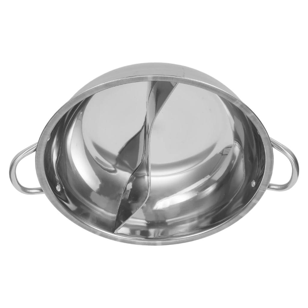 28cm Chinesischer Topf Heißer Shabu-Teiler Edelstahl Kocher Induktions-Hotpot Geteilter Küchengeschirr Geschmacks-Pfanne Zwei Chin