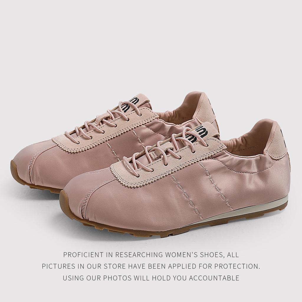 High-End Early Spring Round Head Low-Top Flat Bottom Lace-Up Comfortable Sports And Leisure Shoes German Training Shoes Women