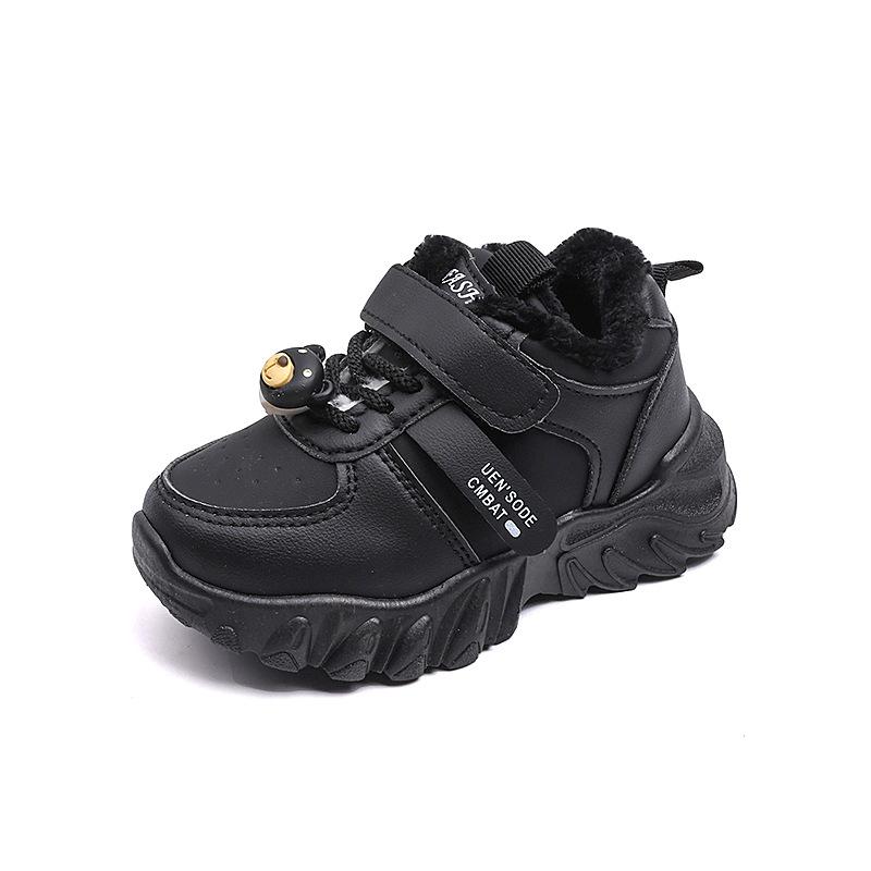 

New Winter Fashion All-match Boys and Girls Plus Velvet Warm Soft Sole Comfortable Sports Shoes 21 чорний