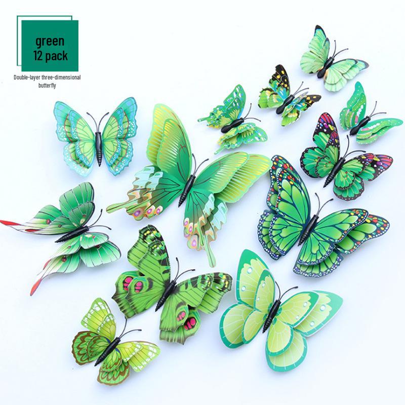3D Butterflies Wall Decor: Stereoscopic Stickers for Living Room, Bedroom, or Fridge.