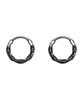 Scalettoblack Ram014 Black Armor Mini Hoops Earrings