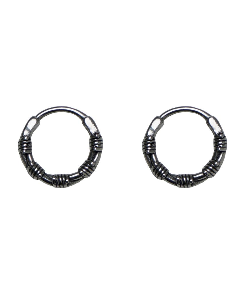 Scalettoblack Ram014 Black Armor Mini Hoops Earrings