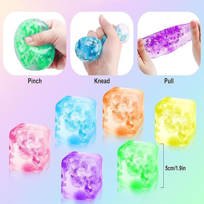 Summer Snowflakes Ice Cube Cubes Maltose Balls Anti-Stress Irritability Toys Stress Balls Adult Stress Relief Squishy Toys Kids