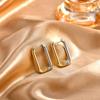 Vnox Chic Hoop Earrings for Women,Gold and Silver Color Non Tarnish Waterproof Stainless Steel Square Geometric Earrings Gifts