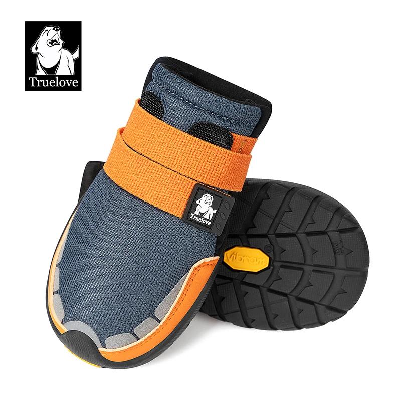 TRUE LOVE Pet Shoes TLS4862 2pcs/Set Pet Non-Slip Buggy Shoes Sandwich Mesh Upper Highly Reflective Elasticized Hook&Loop