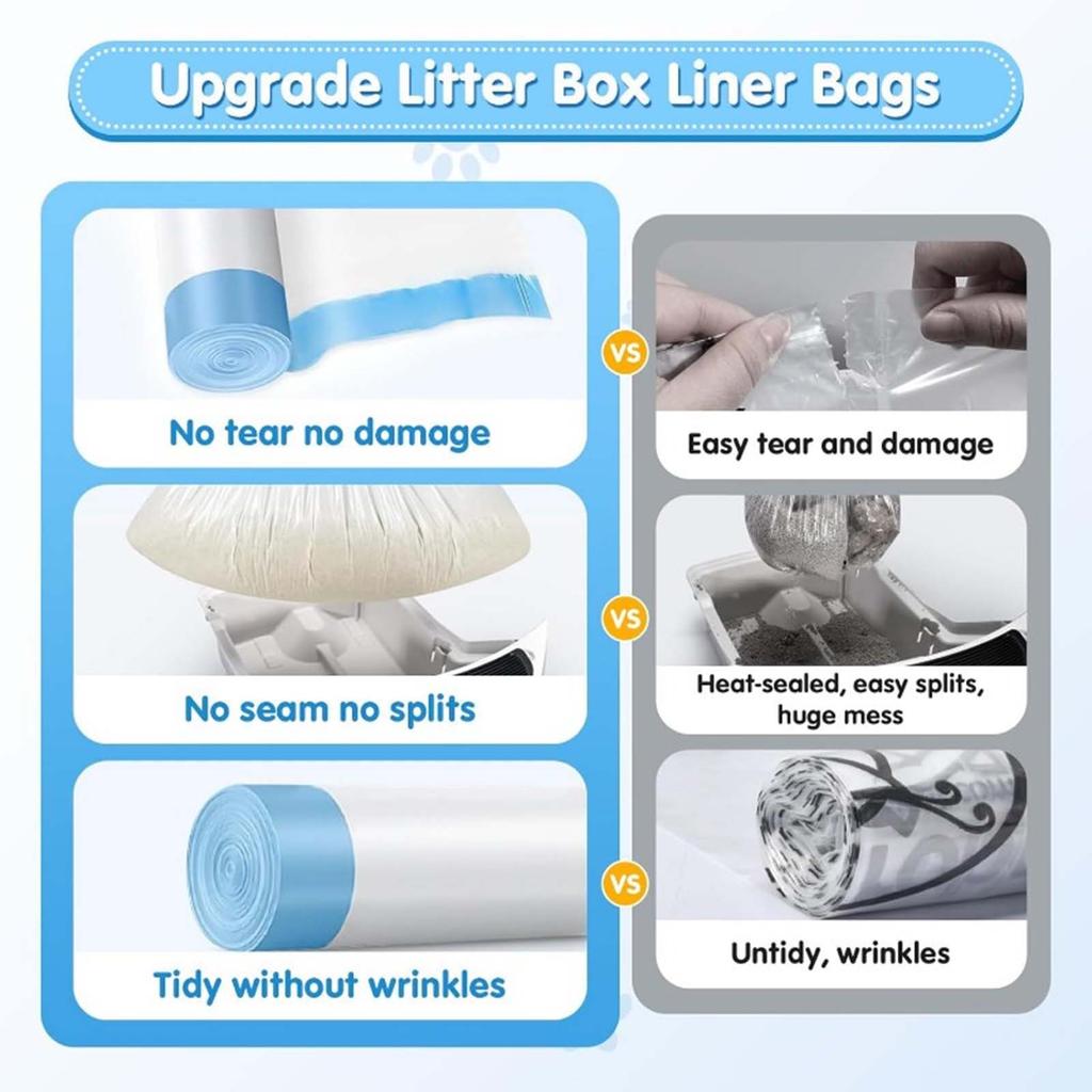 Drawstring Bags for Litter Box and Pet Waste - Small Roll of 15 Bags