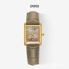 Klassische Vintage Lederarmband Wasserdichte Quarz-Uhr