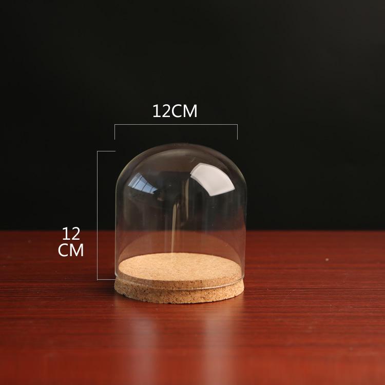 Dustproof Glass Cover for Preserved Flower Display, Clay Figures & Felt Dolls