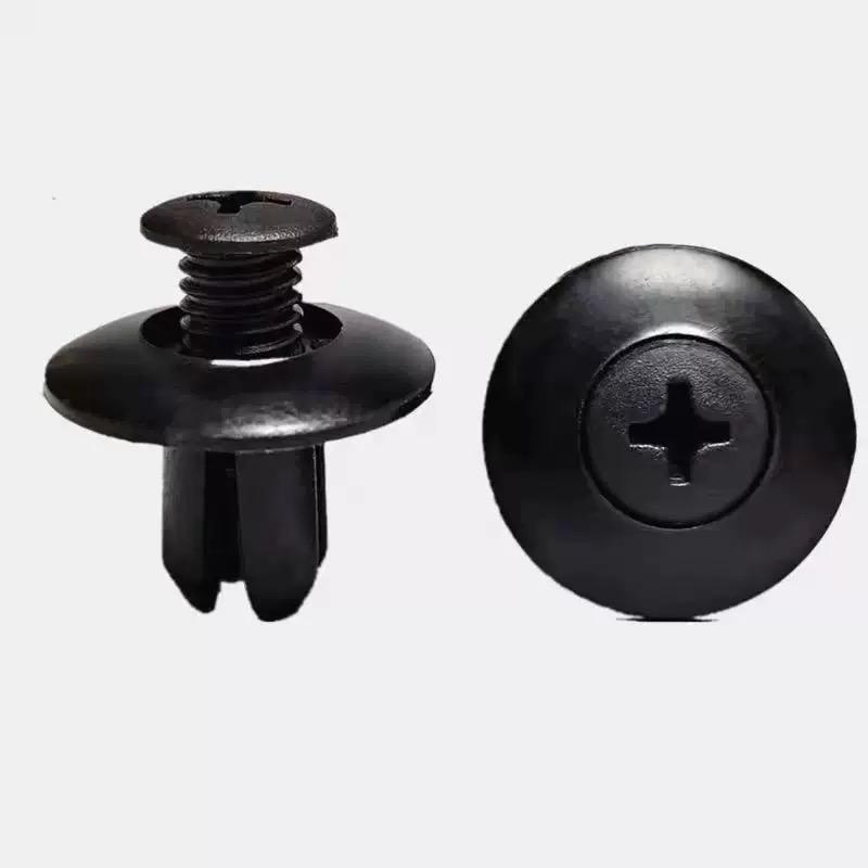 8mm Plastic Rivets Fasteners Screw Car Bumper Fender Black Rivet Car Fastener Clips for Toyota Focus Kia Nissan Yamaha