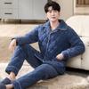 OEING Men's Winter Warm Flannel Pajama Set